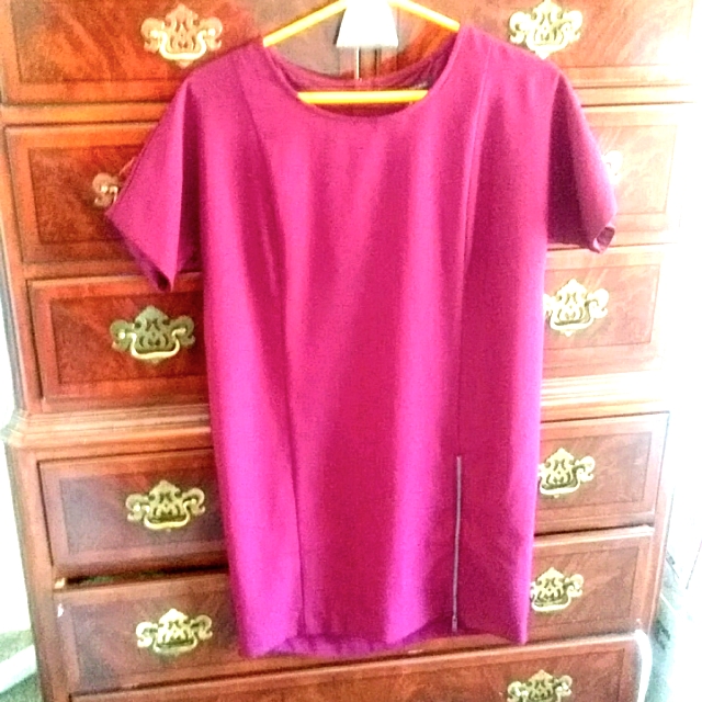 Banana Republic Burgandy Zipper Shift Dress
